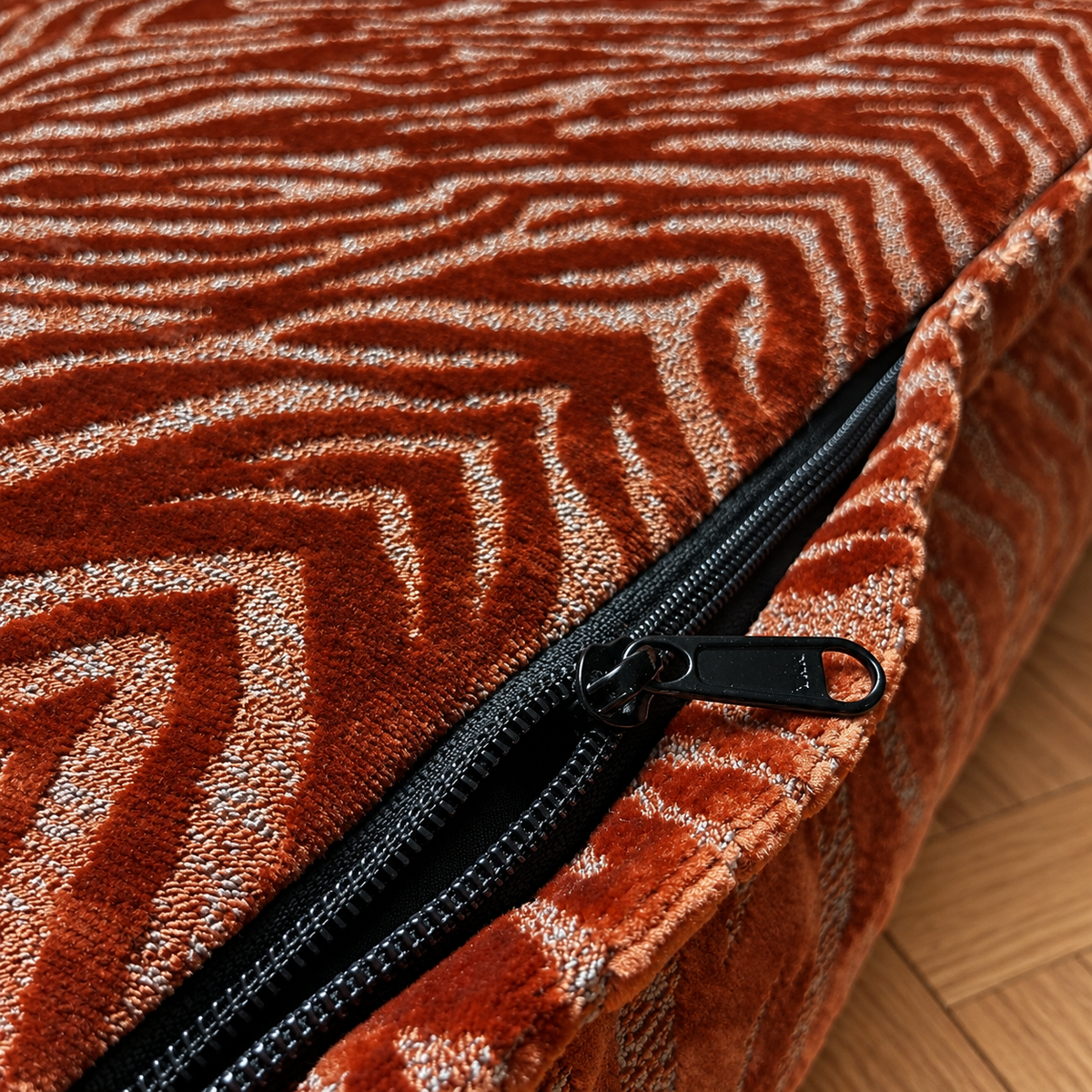 Fermeture zippée cachée du coussin pour chien RED HOOK